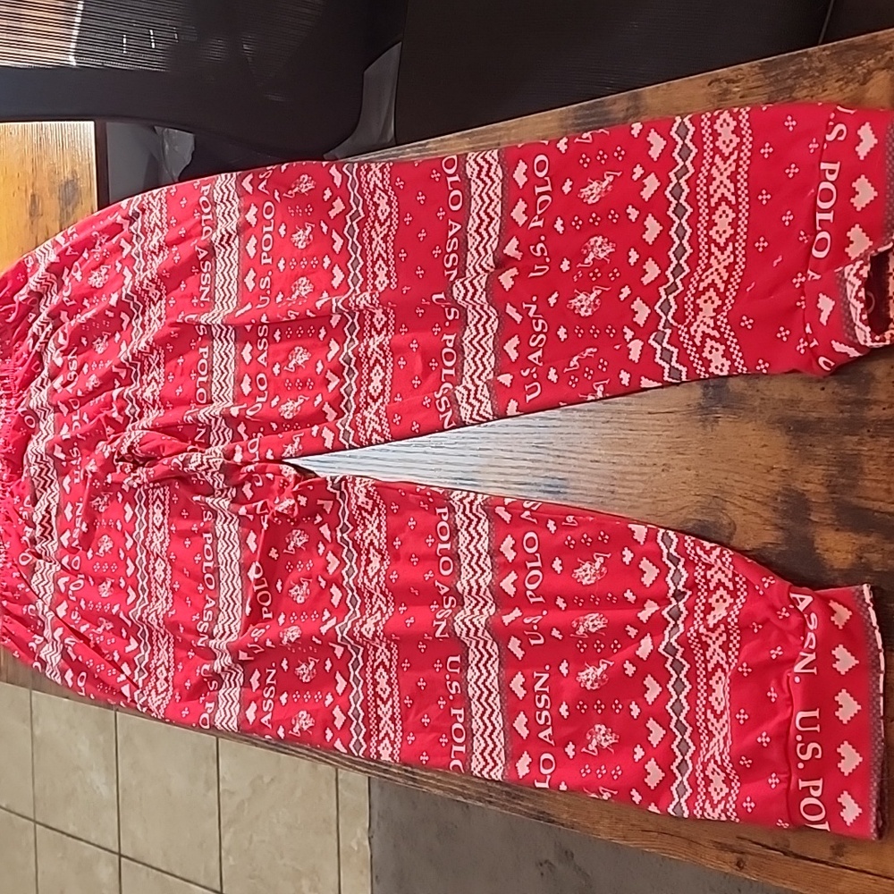 FIRM PRICE U.S. Polo Assn. Red and White Pajmas Pants
